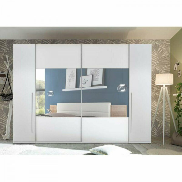 Kleiderschrank Mega I Weiß Spiegel 315cm